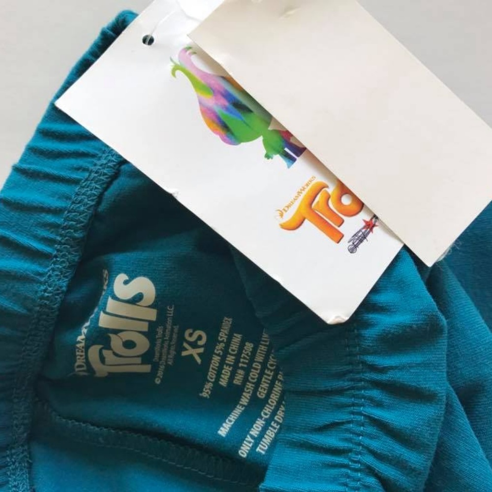 NWT Trolls leggings teal Dreamworks Juniors XS - Picture 3 of 5